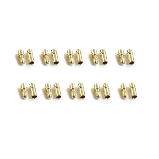 10 Paar (20 St&uuml;ck) Goldkontaktstecker 3.5 mm Goldverbinder (Stecker/Buchse)