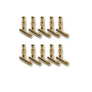 10 Paar 4 mm Goldkontaktstecker Verbinder (Stecker/Buchse) Bananenstecker