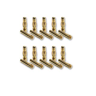 10 Paar 4 mm Goldkontaktstecker | Hochstrom Bananenstecker | Modellbau & Elektronik