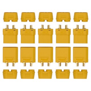 Amass XT90H Hochstromstecker & Buchsen Set 5 Paar | 45A | 4,5 mm vergoldet