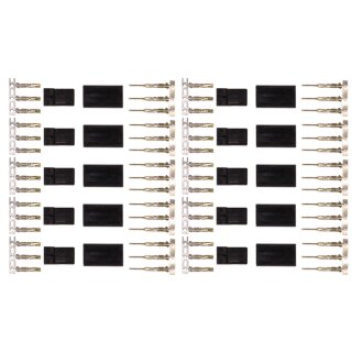 10 Paar Uni JR kompatibele Stecker + Buchse zum crimpen (20 Stück)