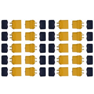 Amass XT60H Hochstromstecker | 10 Paar | 30A | Goldkontakte & Knickschutz