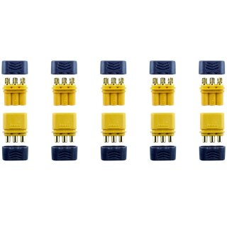 5 Paar MR30 Stecker/Buchse (male/female) 2,0 mm 3 Pin Goldkontakte + Caps