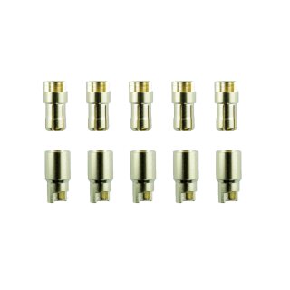 5 Paar 6 mm Goldkontaktstecker Verbinder (Stecker/Buchse) Bananenstecker
