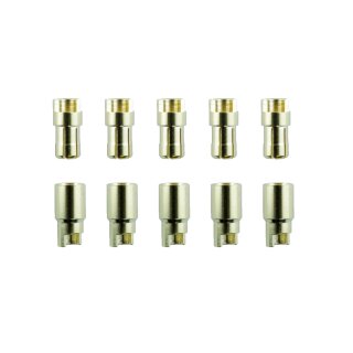 5 Paar 6 mm Goldkontaktstecker Verbinder (Stecker/Buchse) Bananenstecker