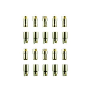10 Paar 6 mm Goldkontaktstecker Verbinder (Stecker/Buchse) Bananenstecker