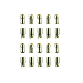 10 Paar 6 mm Goldkontaktstecker Verbinder (Stecker/Buchse) Bananenstecker