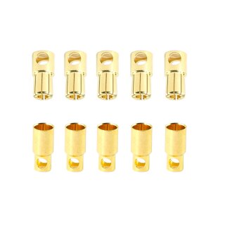 5 Paar 6 mm Goldkontaktstecker Verbinder (Stecker/Buchse) Bananenstecker Lochmulde