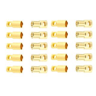 10 Paar 6 mm Goldkontaktstecker Verbinder (Stecker/Buchse) Bananenstecker Lochmulde