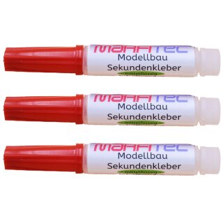 3 x Marfitec Modellbau Sekundenkleber 1g mittelflüssig Pipette