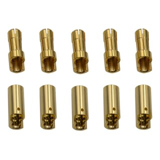 5 Paar 5,5 mm Goldkontaktstecker Verbinder (Stecker/Buchse) Bananenstecker