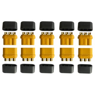 5 Paar MR60 Stecker/Buchse (male/female) 3,0 mm 3 Pin Goldkontakte + Caps