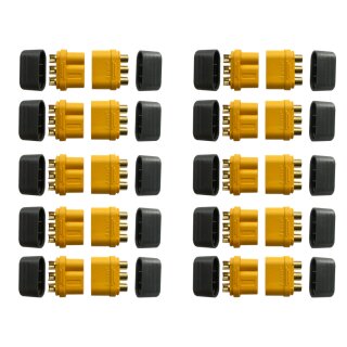 10 Paar MR60 Stecker/Buchse (male/female) 3,0 mm 3 Pin Goldkontakte + Caps